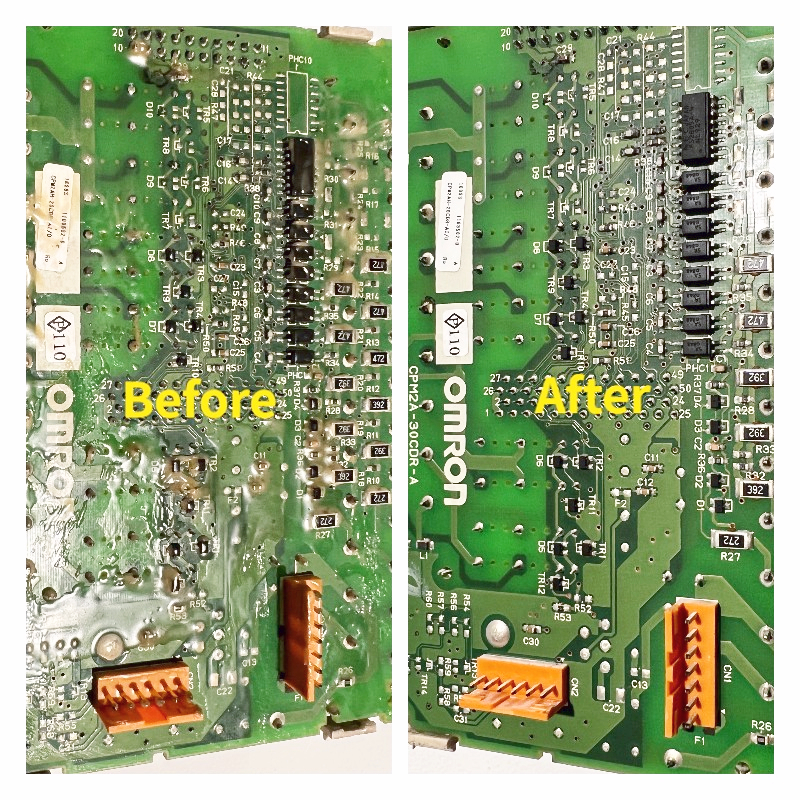 After Clean PCB with Dry ice